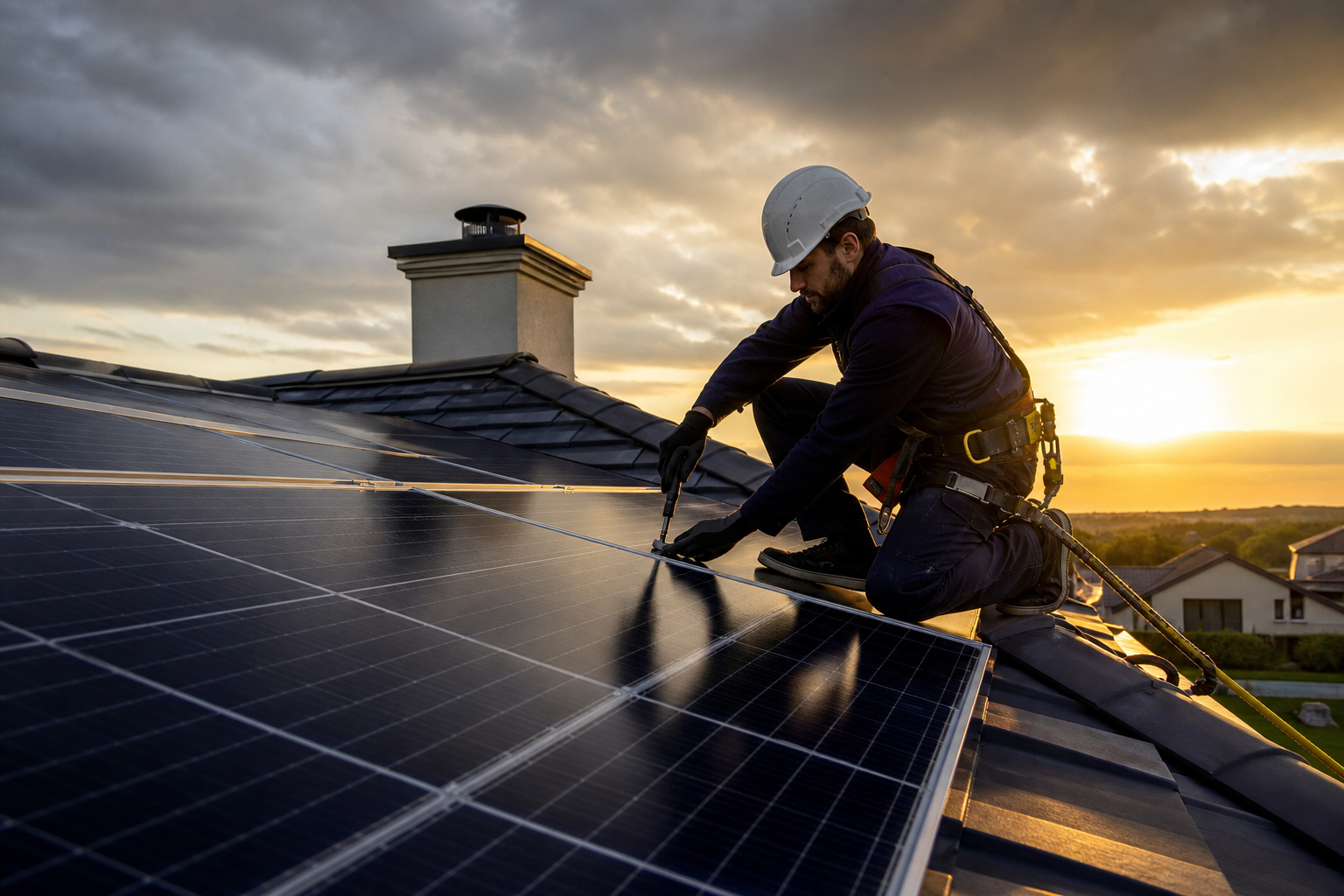 Photovoltaik Installation - Solaranlage auf Dach